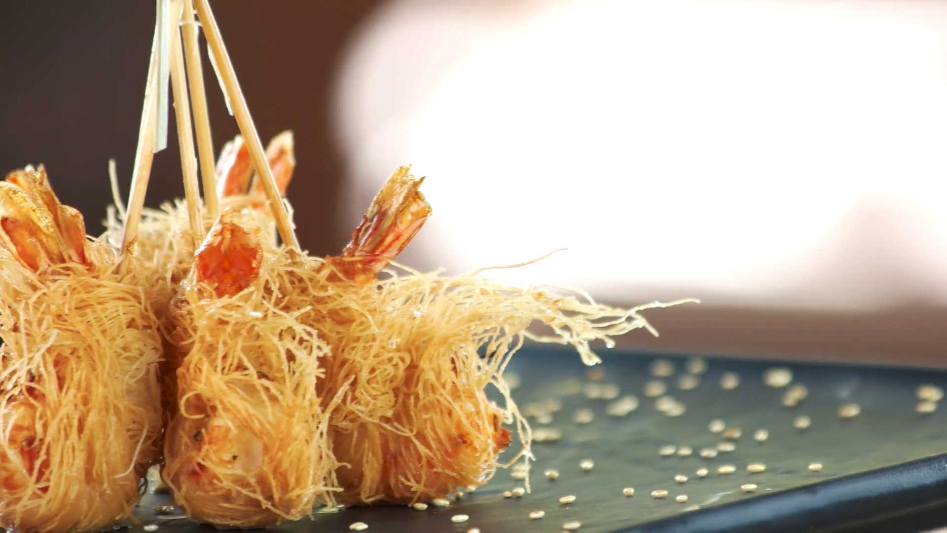 shrimp fried prawns kataifi dough